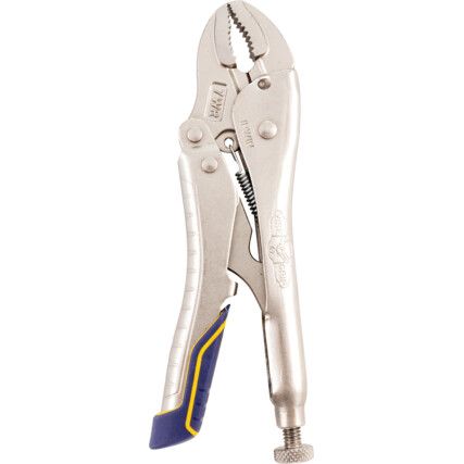 Curved Jaw Locking Pliers with Wire Cutter, 175mm