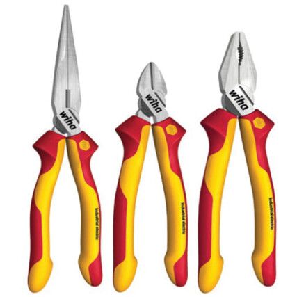 Pliers Set, Smooth/Serrated, VDE, Set of 3