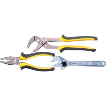 CV Pliers Set, Smooth/Serrated, Set of 3