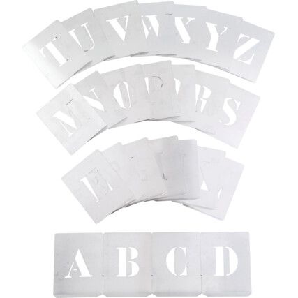 A to Z, Steel, Stencil, 80mm Character Height, Set of 26