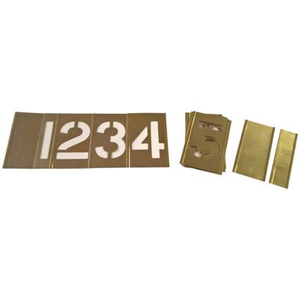 Numbers 0 to 9, Brass, Stencil, 25.4mm, Set of 10