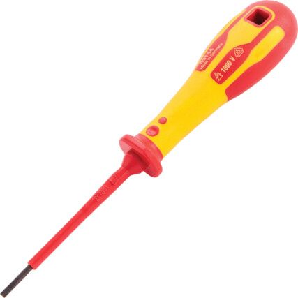 Insulated Electricians Screwdriver Slotted 2.5mm x 75mm