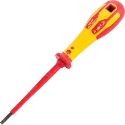 Insulated Electricians Screwdriver Slotted 4mm x 100mm