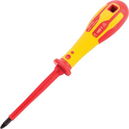 Insulated Electricians Screwdriver Pozi PZ2 x 100mm