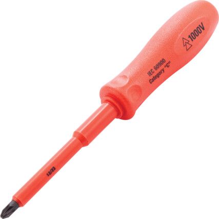 Insulated Electricians Screwdriver Pozi PZ2 x 100mm