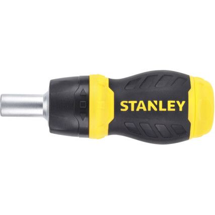 Ratchet Stubby Screwdriver, with 6 Bits