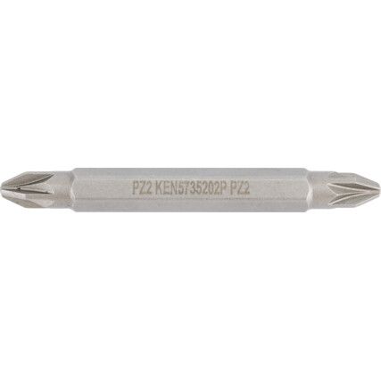 No.2+No2x60mm POZIDRIV SCREWDRIVER BIT 1/4" HEX