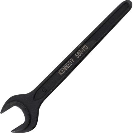 Metric Open Ended Spanner, Single End, Vanadium Steel, 19mm