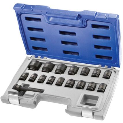 1/2in. Drive Deep Impact Socket Set, 17 Piece