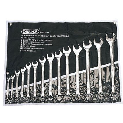 Imperial, Combination Spanner Set, Set of 14, Chrome Vanadium Steel