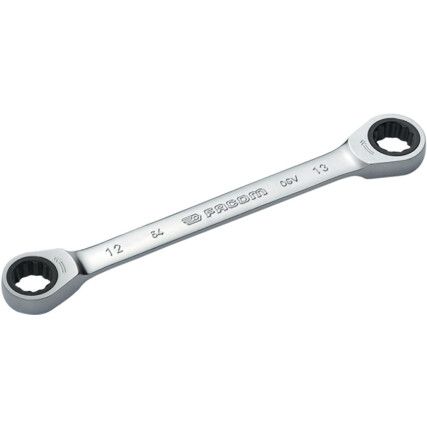 Double End, Ratchet Ring Spanner, 12 x 13mm, Metric