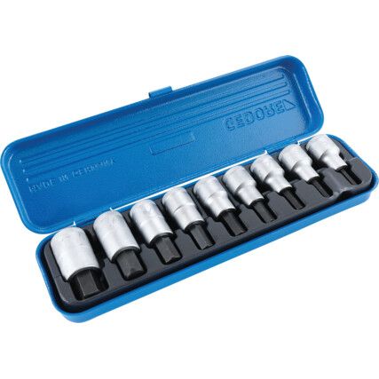 1/2in. Hex Bit Socket Set, Metric, Set of 9