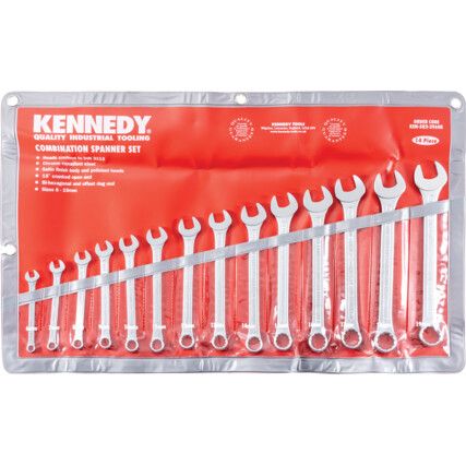 Metric, Combination Spanner Set, 6 - 19mm, Set of 14, Chrome Vanadium Steel