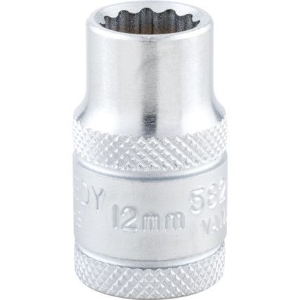 1/2in. Drive,  Bi-Hexagon Socket, 12mm,  Metric,  12 Point