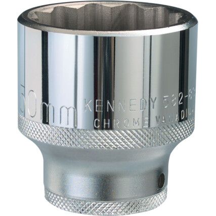 3/4in. Drive,  Bi-Hexagon Socket, 55mm Socket Size,  Metric,  12 Point