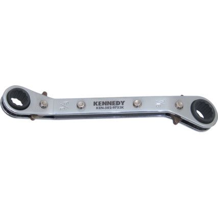 Double End, Ratchet Ring Spanner, 3/8in. x 7/16in.in., Imperial