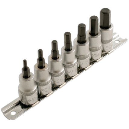 HEX SOCKET BIT SET 3/8"D 7PC