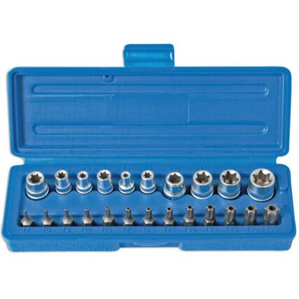 STAR SOCKET & BIT SET 1/4"D,3/8"D 23PC