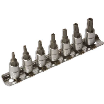 TAMPERPROOF STAR* 5-SIDED SOCKET BIT SET 1/4"D 7PC