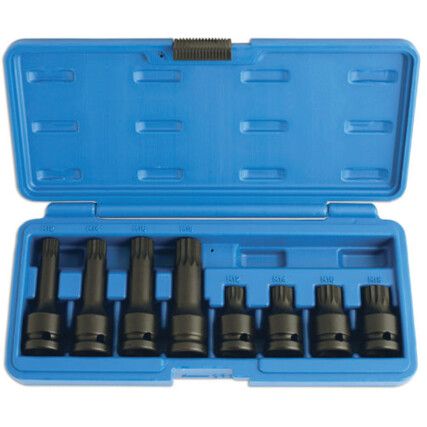 IMPACT TAMPERPROOF SPLINE SOCKET BIT SET 1/2"D 8PC