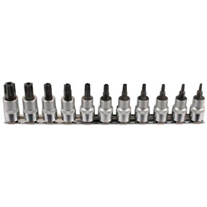 TAMPERPROOF STAR SOCKET BIT SET 3/8"D 11PC