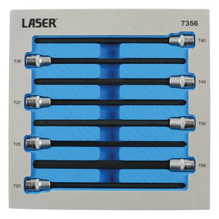 EXTRA LONG STAR SOCKET BIT SET 3/8"D 8PC