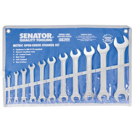 6-32mm C/V Open-Ended Spanner Set, 11 piece