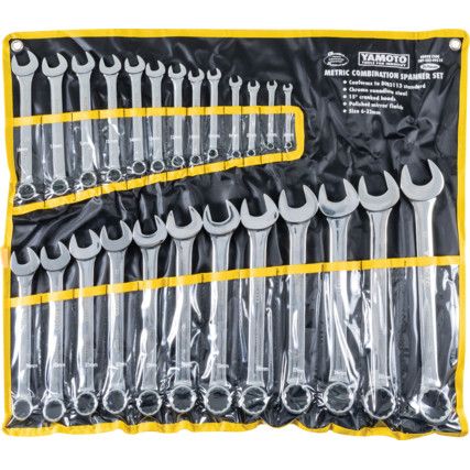 Metric, Combination Spanner Set, 6 - 32mm, Set of 25, Chrome Vanadium Steel