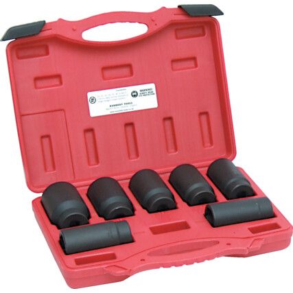 1/2in. Drive Wheel Nut Impact Socket Set, 7 Piece