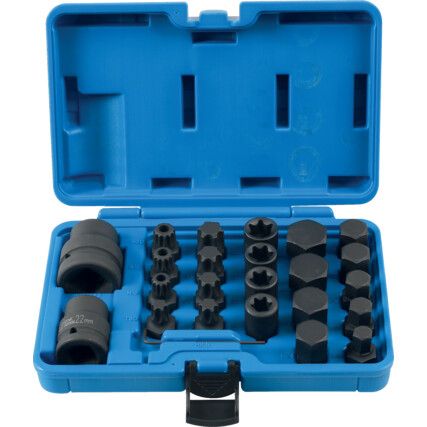 Impact Bit & Socket Set, 3/4inch Drive & 1inch Drive, 24-Pieces