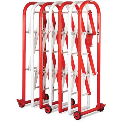 Security Barrier, Aluminium, Red/White, 1335 x 2160 x 520mm