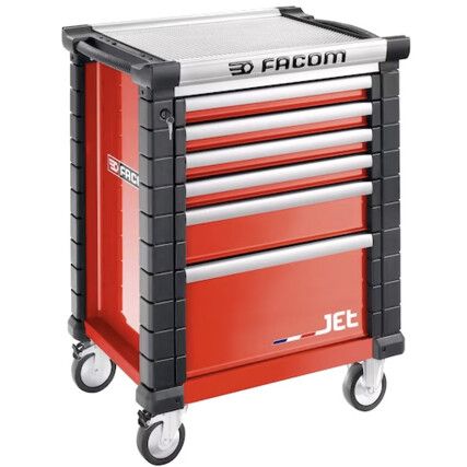 Roller Cabinet, JET+, Red, 6-Drawers