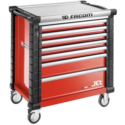 Roller Cabinet, JET+, Red, 7-Drawers