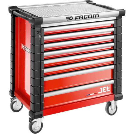 Roller Cabinet, JET+, Red, 8-Drawers