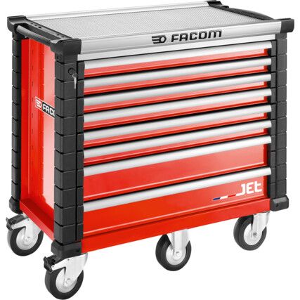 Roller Cabinet, JET+, Red, 8-Drawers