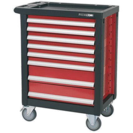 Roller Cabinet, Sealey Premier®, Red, 8-Drawers, 960 x 765 x 465mm
