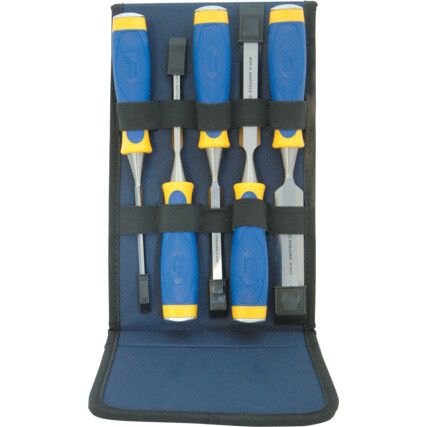 Bevel Edge Wood Chisel Set, Steel, 5 Piece