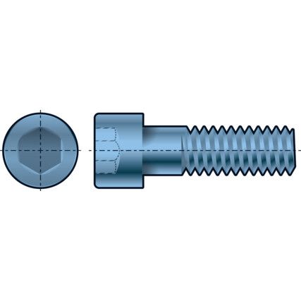 M4 x 12mm Socket Head Cap Screw, Metric, BZP Steel