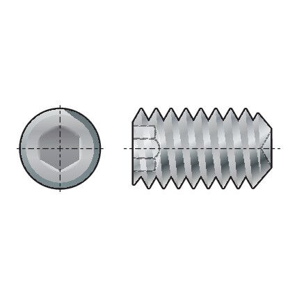 NO.8UNCx3/16 SKT SET SCREW - KNURLED CUP POINT (GR-45H) (14.9)