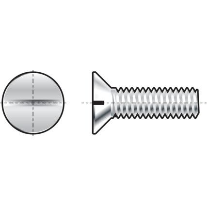 M3x25 SLOTTED CSK SCREW A2