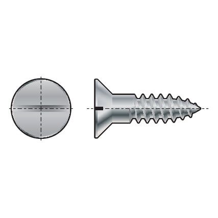 3x20mm SLOTTED CSK (FLAT) HEAD WOODSCREW A4 (BX-200)