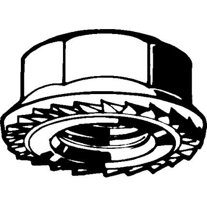 M12 Tooth Flange Hex Nut, Grade 8