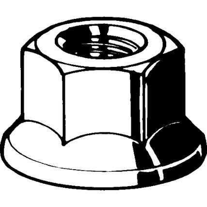 M6 Flanged Hex Nut, Zinc Plated Yellow Passivated, Grade 8