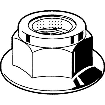 M10 Flange Nut, Bright Zinc Plated, Grade 8