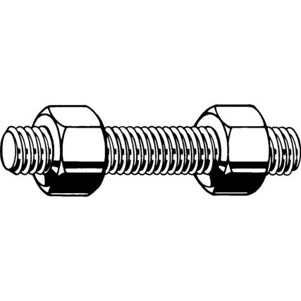 1.1/4(8-UN)x160(6.1/4) STUDBOLT& 2 NUTS A193 (GR-B7/2H)