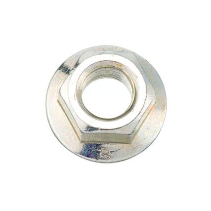 M16 Flanged Hex Nut, Bright Zinc Plated Grade 10