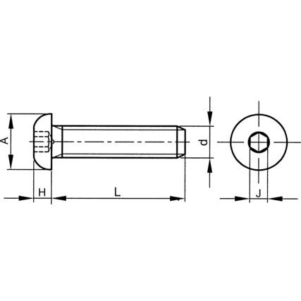 No.8UNC x 3/4 Socket Button Head Screw A2