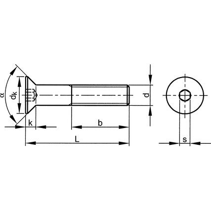 No.10UNC x 1/2 Socket Countersunk Head Screw A2