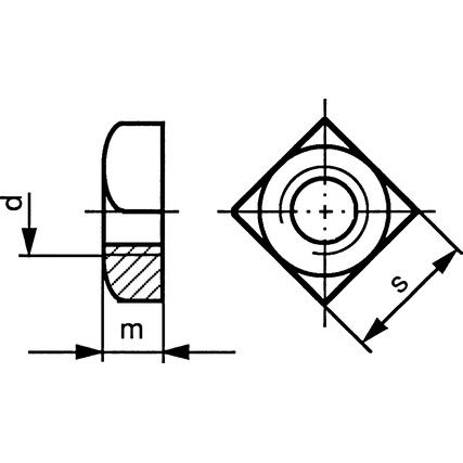 M6 A4 Stainless Steel Square Nut