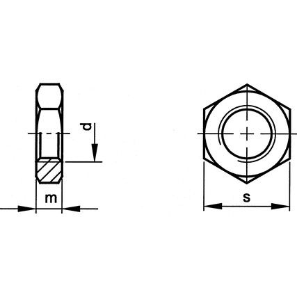 M16 A2 Stainless Steel Hex Half Nut